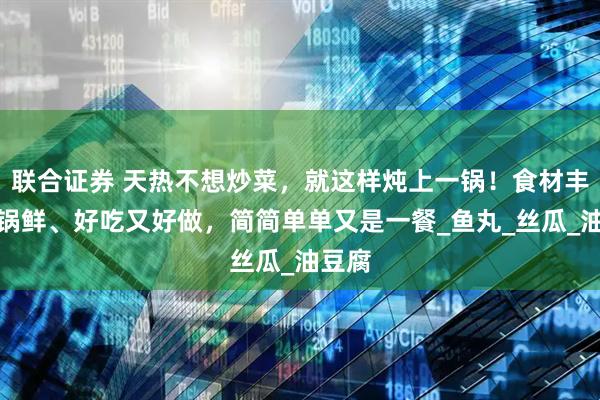 联合证券 天热不想炒菜，就这样炖上一锅！食材丰富一锅鲜、好吃又好做，简简单单又是一餐_鱼丸_丝瓜_油豆腐